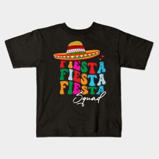 Retro Groovy Cinco de Mayo Fiesta Squad Family Matching Kids T-Shirt